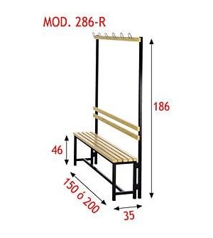 Banco con perchero y respaldo