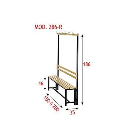 Banco con perchero y respaldo