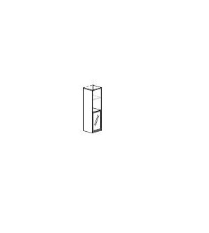 Mueble oficina columna con puerta baja de cristal