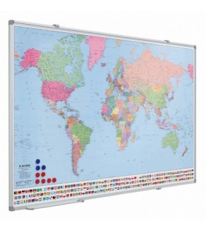 Mapa magnético plastificado y enmarcado con perfil